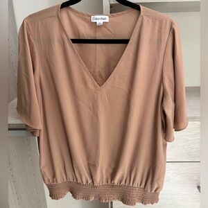 Calvin Klein Women's V-Neck Blouse